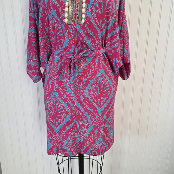 Lilly Pulitzer Boho Tunic Dress Embellished V-Neck Size XS - Picture 3 of 14